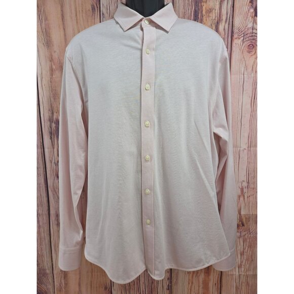 Untuckit Mens Large Pink Long Sleeve Button-Down Shirt 100% Cotton - Picture 1 of 7